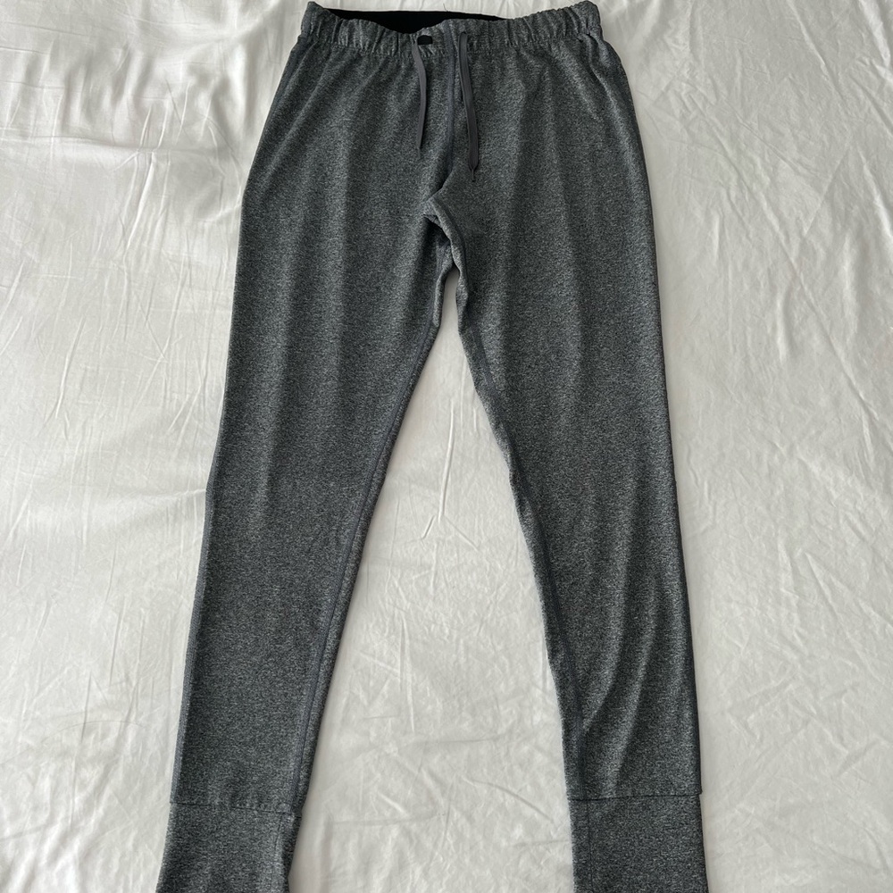 Grey Solid Athletic Leggings - image 2